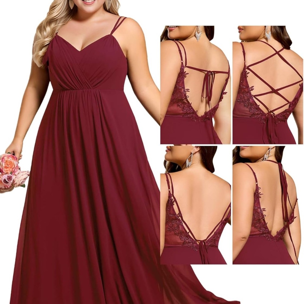 Elegant Burgundy Evening Gown